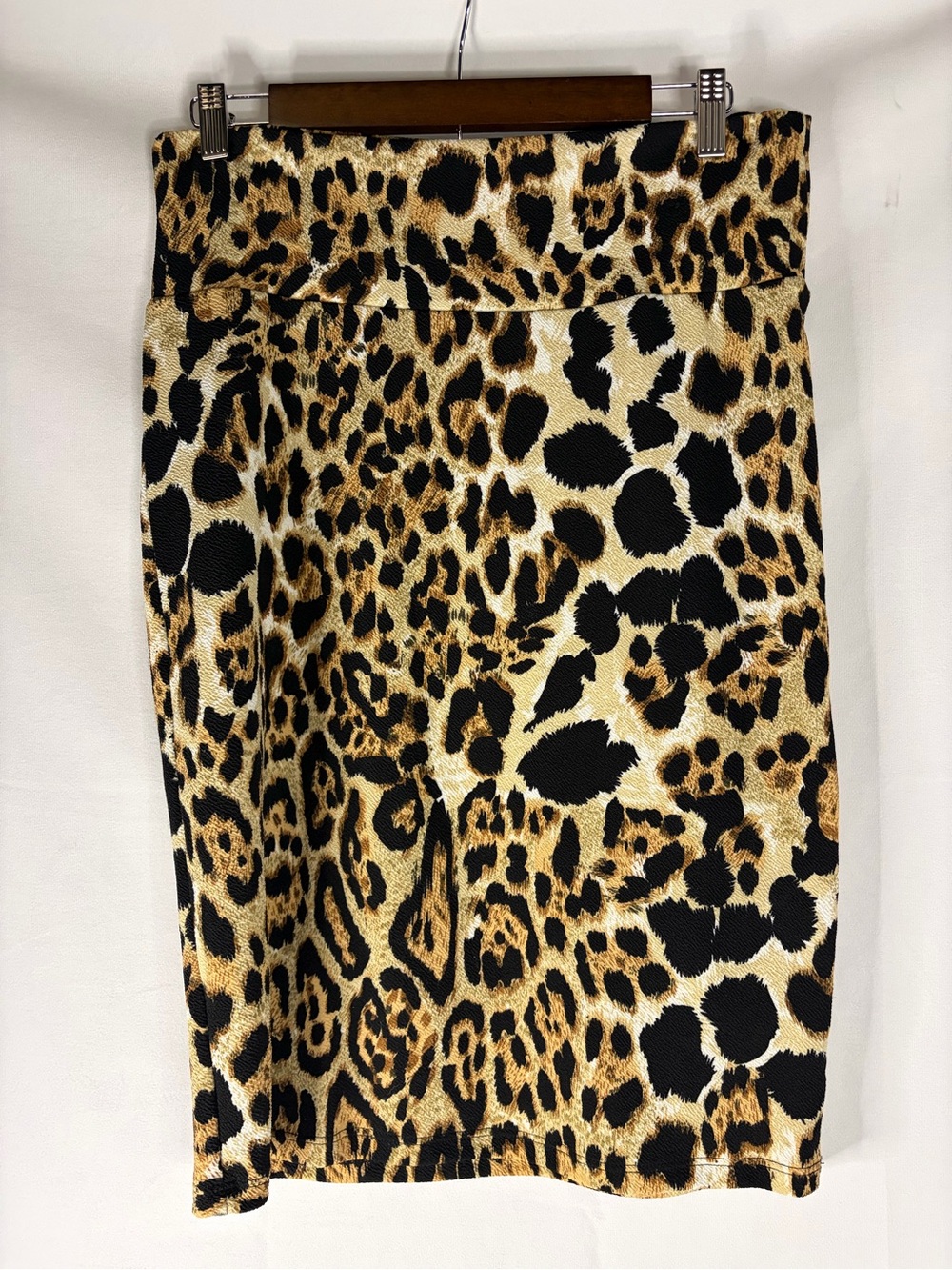 LuLaRoe Leopard Print Pencil Skirt in Black and Tan
